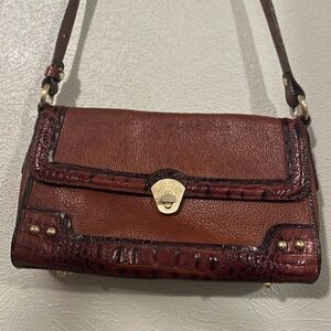 EUC Vintage Brahmin Evon The Grady Collection Long Brown Shoulder Purse Leather